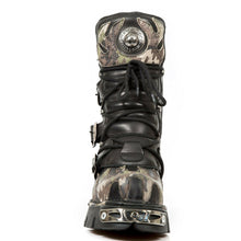 Lade das Bild in den Galerie-Viewer, New Rock Schuhe Gothic Stiefel Boots Leder M.591-S15 Camouflage Flamme
