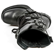 Lade das Bild in den Galerie-Viewer, New Rock Schuhe Damen- Stiefel Absatz Boots Gothic Black Mono
