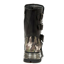 Lade das Bild in den Galerie-Viewer, New Rock Schuhe Gothic Stiefel Boots Leder M.591-S15 Camouflage Flamme
