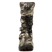 Lade das Bild in den Galerie-Viewer, New Rock Damenstiefel Boots Schuhe Absatz Trail M.TR003-S16 Camouflage Army
