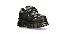 Load image into Gallery viewer, New Rock Shoes Boots Black Platform Platform Tower Real Leather Reflector
