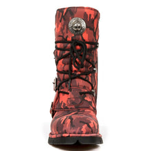Load image into Gallery viewer, New Rock Schuhe Gothic Stiefel Boots Leder M.1473-S46 Rot Camouflage
