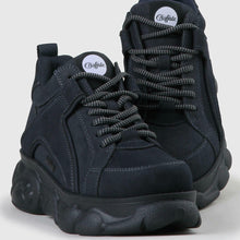Lade das Bild in den Galerie-Viewer, Buffalo Boots Shoes Sneaker Plateau Schuhe 90s Nubukleder-Optik Blau Navy
