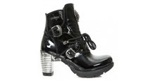 Lade das Bild in den Galerie-Viewer, New Rock Schuhe Damen- Stiefelette Stiefel Absatz Boots Gothic M.TR061 Lackleder
