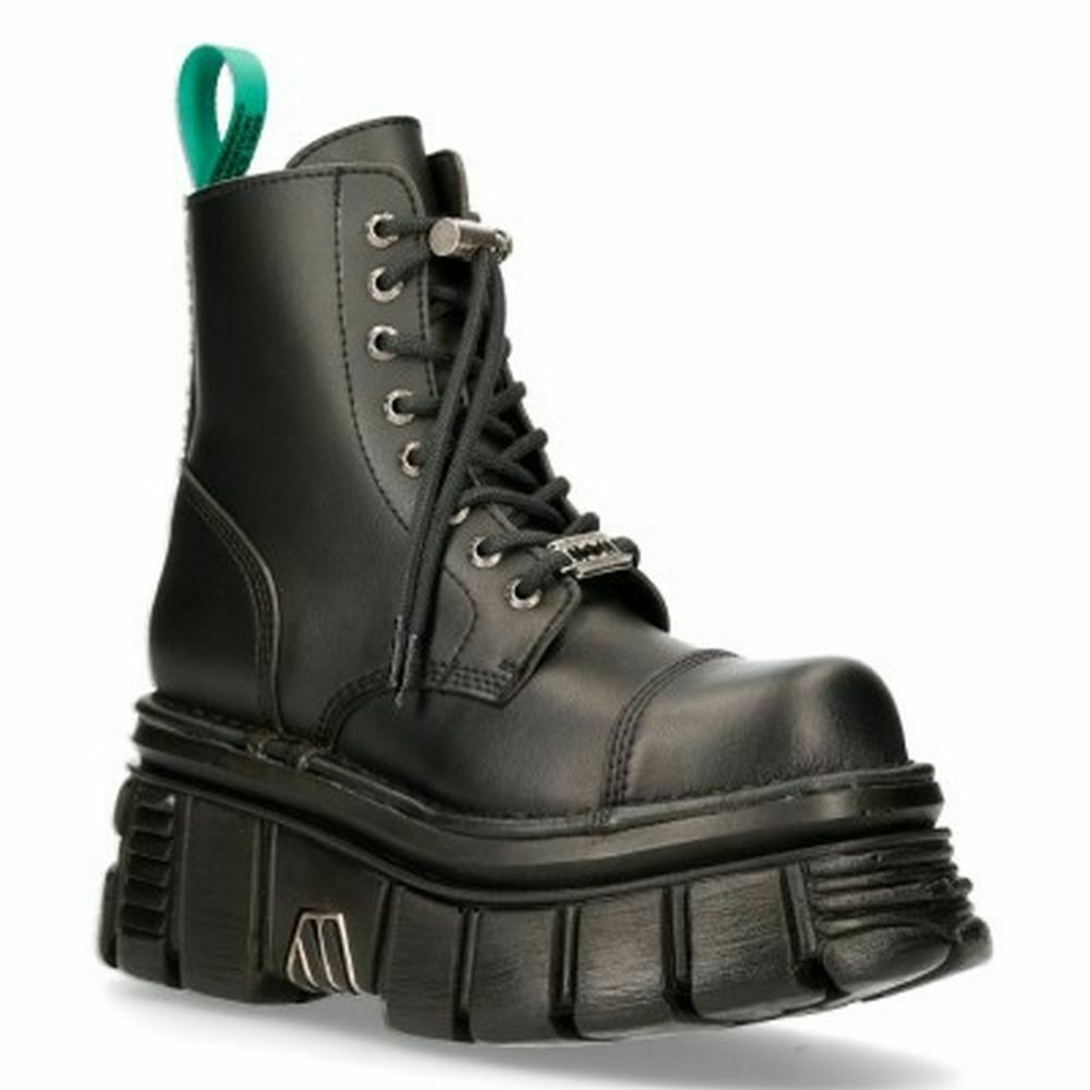 New Rock Boots Shoes Boots Platform Vegan Black M.NEWMILI083-VS2 Tower