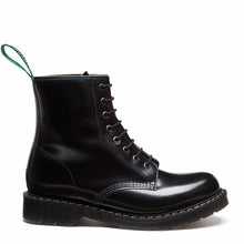Lade das Bild in den Galerie-Viewer, Solovair Schuhe Shoes Boots Stiefel 8-Loch Leder Black Glatt Made in England NEU
