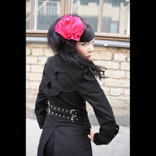 Lade das Bild in den Galerie-Viewer, Ladies Jacke Trenchcoat Mantel Coat Skull Gothic Punk Rockabilly Unisex schwarz
