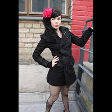 Lade das Bild in den Galerie-Viewer, Ladies Jacke Trenchcoat Mantel Coat Skull Gothic Punk Rockabilly Unisex schwarz
