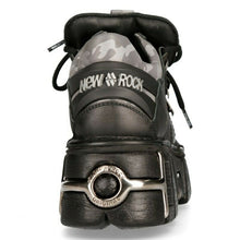 Load image into Gallery viewer, New Rock Shoes Boots Black Platform Platform Tower Real Leather Reflector
