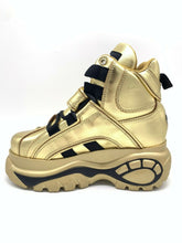 Lade das Bild in den Galerie-Viewer, Buffalo London Classic Boots Plateau Schuhe 90er Nappa Leder Gold Shoes 1348-14
