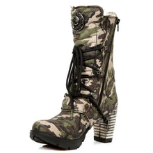Lade das Bild in den Galerie-Viewer, New Rock Damenstiefel Boots Schuhe Absatz Trail M.TR003-S16 Camouflage Army
