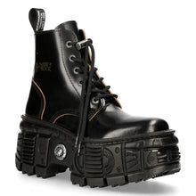 Load image into Gallery viewer, New Rock Ankle Boot ShoesBlack Tank with Laces M-WALL025N-C6
