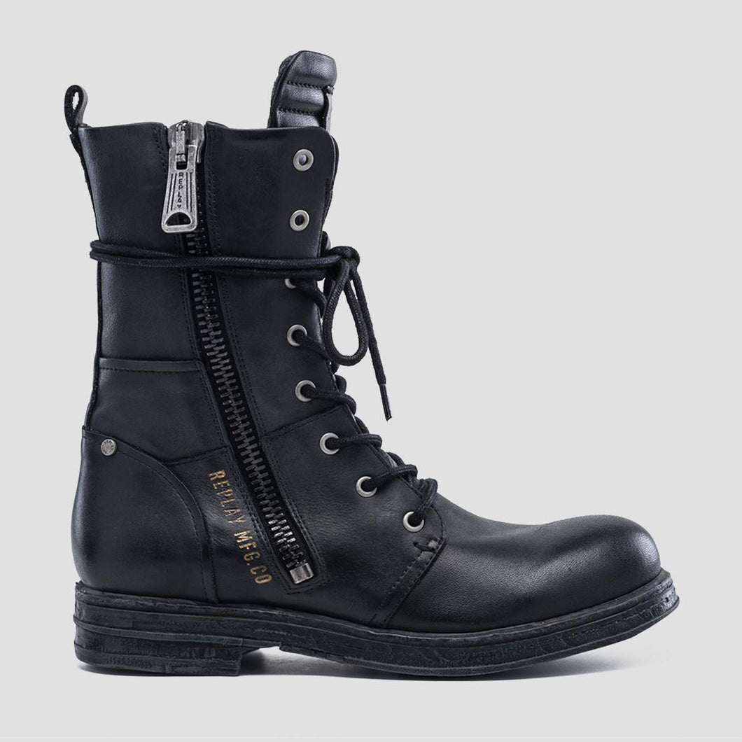 Replay Women s Shoes Shoes Boots Ankle Boots Leather Evy Black ModeRockCenter