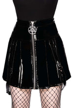 Load image into Gallery viewer, KILLSTAR Furious Gloss Pleated Skirt Mini skirt patent look
