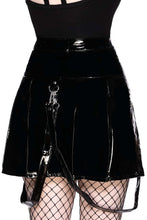 Load image into Gallery viewer, KILLSTAR Furious Gloss Pleated Skirt Mini Rock Lackoptik
