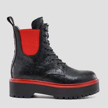 Load image into Gallery viewer, Replay Damenschuhe Schuhe Plateau Stiefelette Boots MEATOWN Schwarz Rot
