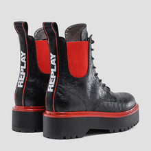 Load image into Gallery viewer, Replay Damenschuhe Schuhe Plateau Stiefelette Boots MEATOWN Schwarz Rot
