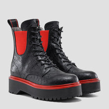 Load image into Gallery viewer, Replay Damenschuhe Schuhe Plateau Stiefelette Boots MEATOWN Schwarz Rot
