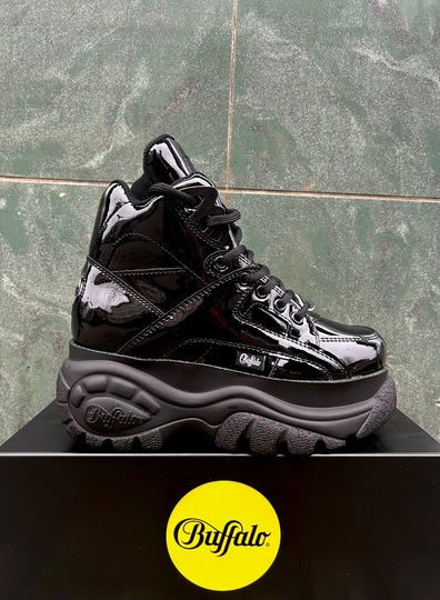 Buffalo Classic 1340-14 2.0 Black Patent Schwarz Lack Shiny Boots Shoes Plateau Schuhe 90er (Limited by ModeRockCenter)