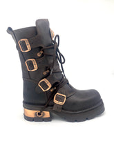Lade das Bild in den Galerie-Viewer, New Rock Schuhe Boots M-373 C41 Leder Braun
