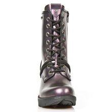 Lade das Bild in den Galerie-Viewer, New Rock Damenstiefelette Absatz Boots Schuhe Gothic Lila
