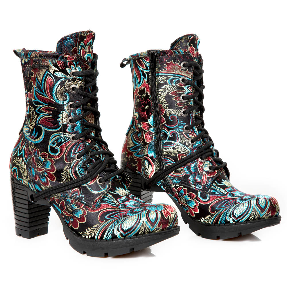 New Rock Schuhe Damen- Stiefelette Stiefel Absatz Boots Gothic M.TR001