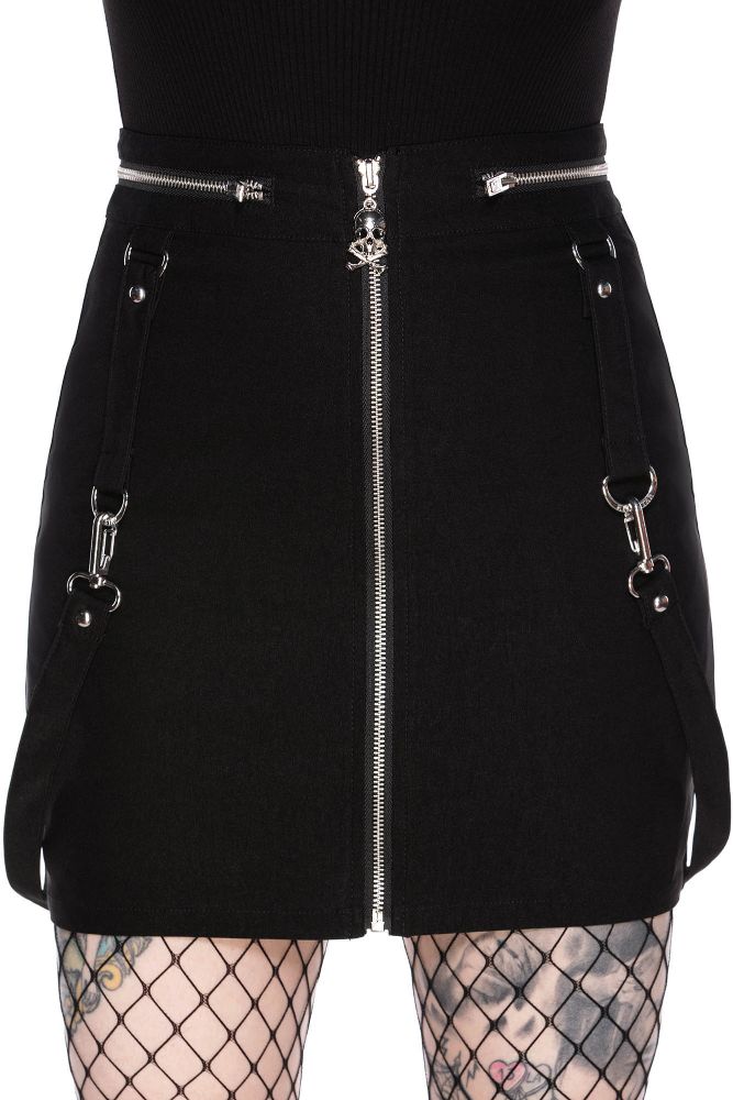 KILLSTAR Pretty Kitty Mini Skirt Rock Black