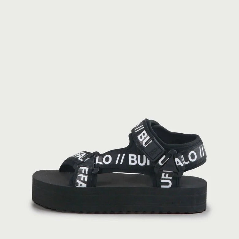 BUFFALO Reja platform sandal vegan, black NEW