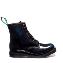 Load image into Gallery viewer, Solovair Shoes Shoes Derby Boots Boots 8-Hole Leather Navy Rub-Off Blue Made in England
