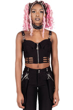 Lade das Bild in den Galerie-Viewer, KILLSTAR She&#39;s Cagey Crop Top Oberteil Schwarz Black
