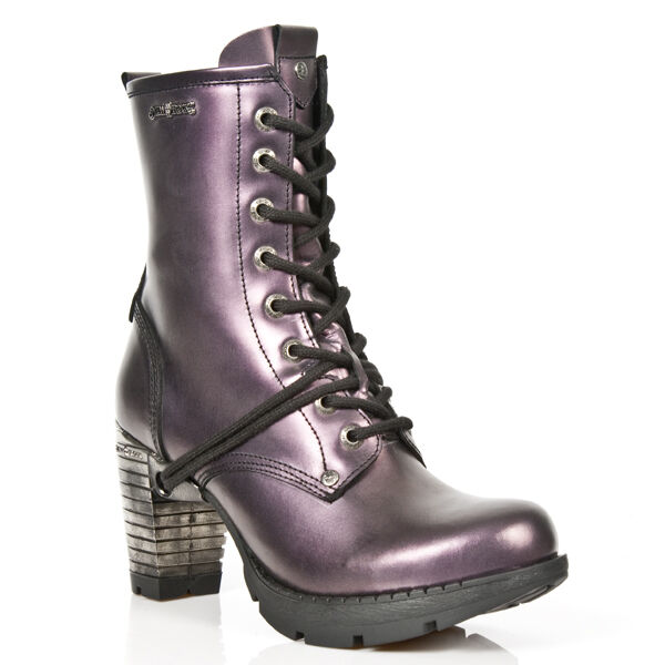 New Rock Damenstiefelette Absatz Boots Schuhe Gothic Lila