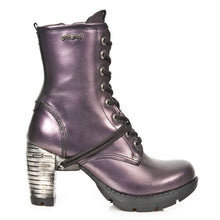 Lade das Bild in den Galerie-Viewer, New Rock Damenstiefelette Absatz Boots Schuhe Gothic Lila
