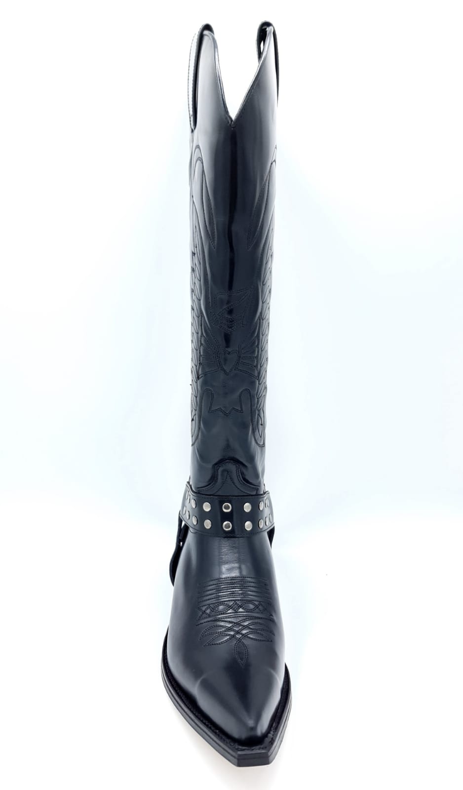 Sendra Boots 7167 High Shaft Cowboy Boots Black Real Leather