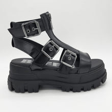 Load image into Gallery viewer, Buffalo Aspha GLD Zip Plateau-Sandale VEGAN Schwarz
