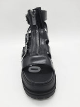 Load image into Gallery viewer, Buffalo Aspha GLD Zip Plateau-Sandale VEGAN Schwarz
