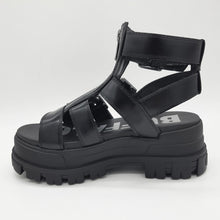 Load image into Gallery viewer, Buffalo Aspha GLD Zip Plateau-Sandale VEGAN Schwarz
