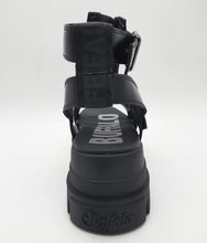 Load image into Gallery viewer, Buffalo Aspha GLD Zip Plateau-Sandale VEGAN Schwarz
