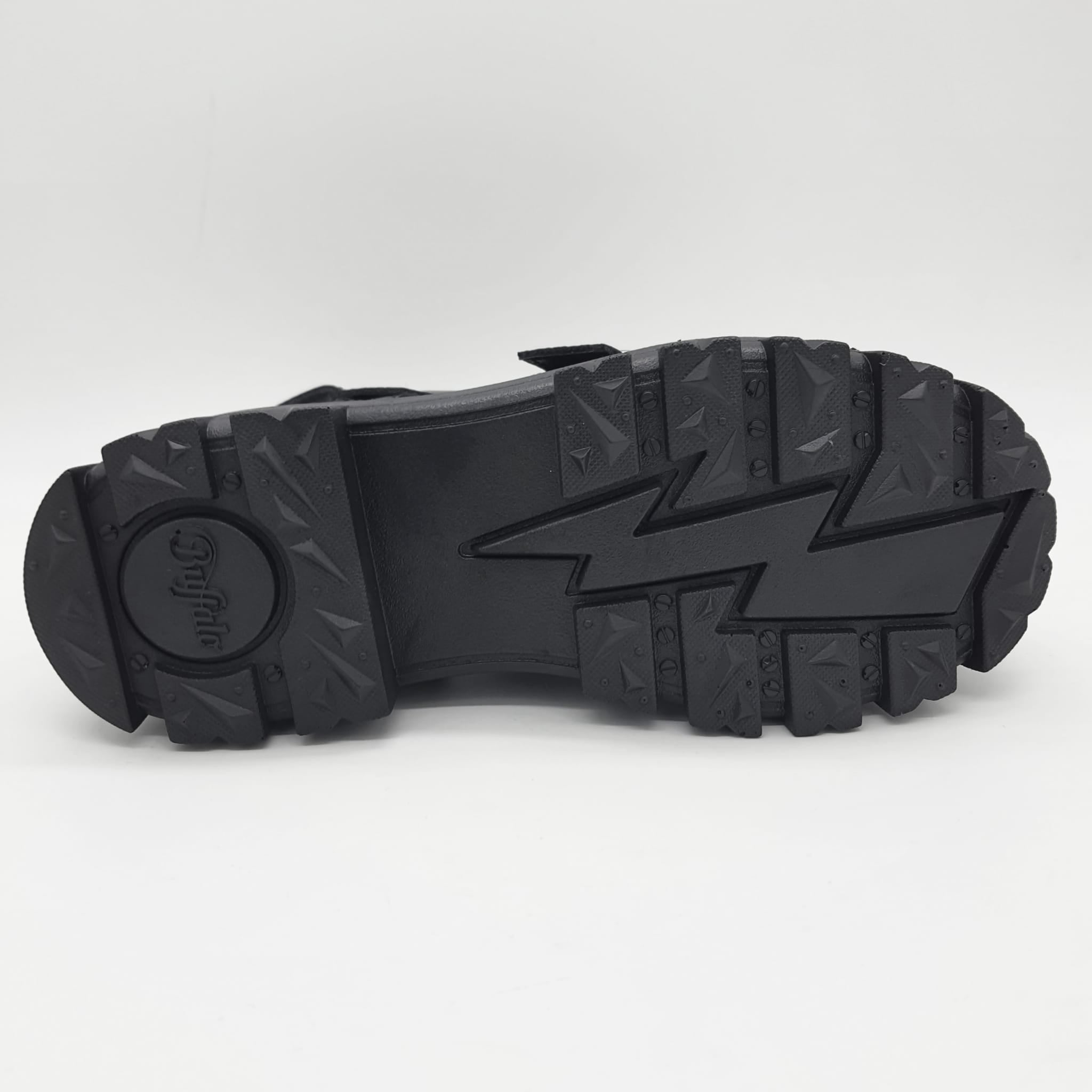 Buffalo Aspha GLD Zip platform sandal VEGAN black