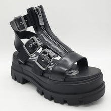 Load image into Gallery viewer, Buffalo Aspha GLD Zip Plateau-Sandale VEGAN Schwarz
