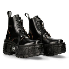 Load image into Gallery viewer, New Rock Ankle Boot ShoesBlack Tank with Laces M-WALL025N-C6
