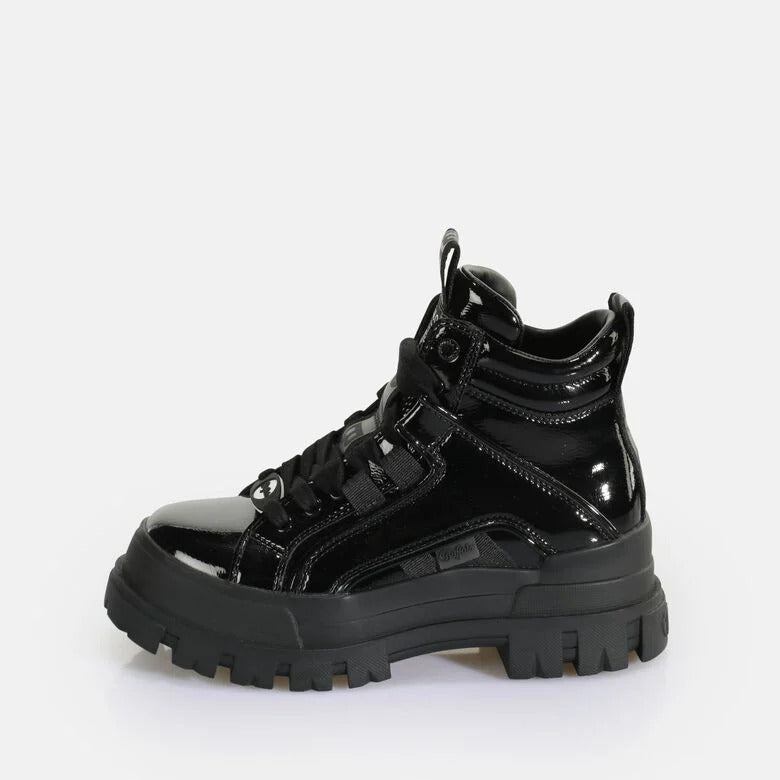 Buffalo Boots Aspha Ankle-Boot Vegan Schwarz-Lack
