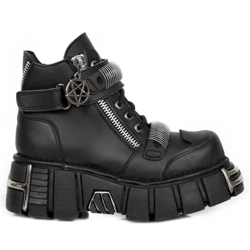 New Rock Shoes Ankle Boot Metallic M-1065-V1 Vegan