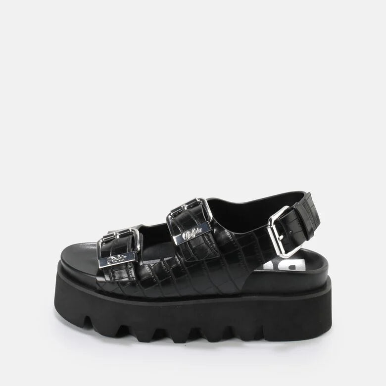 Buffalo Platform Croc Sandal Vegan Black