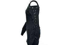 Load image into Gallery viewer, Women&#39;s Gothic Punk Shirt Dress Long Sleeve Top Black D-Rings NEW&amp;OVP
