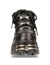 Lade das Bild in den Galerie-Viewer, New Rock Plateau Ankle Boots Metallic M-106-S1 Schwarz
