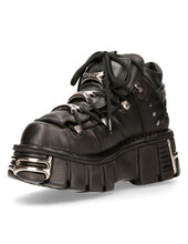 Lade das Bild in den Galerie-Viewer, New Rock Plateau Ankle Boots Metallic M-106-S1 Schwarz
