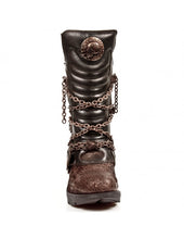 Lade das Bild in den Galerie-Viewer, New Rock Trail TR008-C1 Steampunk Leder Boots Braun Bronze

